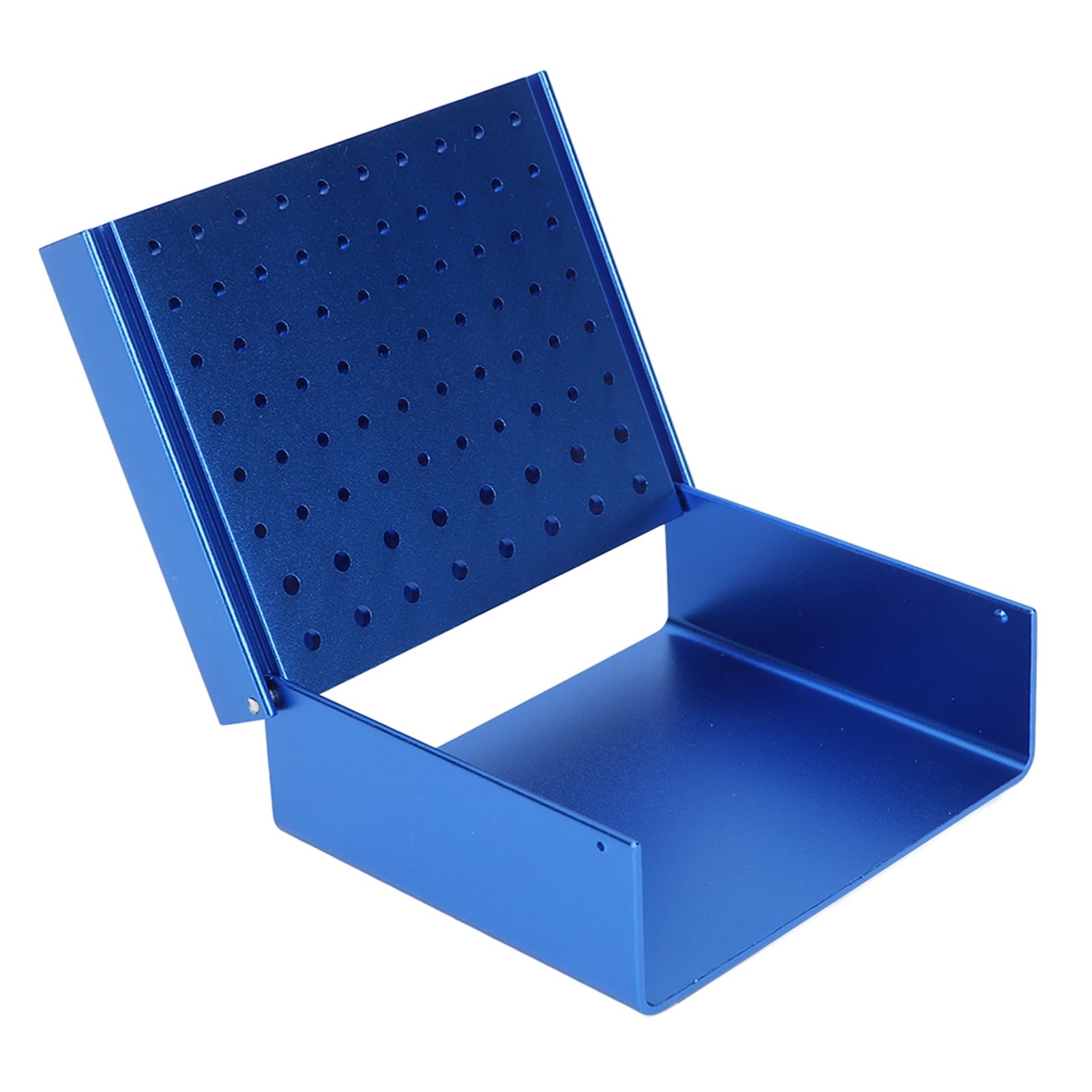Metal Dental Burs Holder, Storage Clean High Hardness Portable 76 Holes Dental Burs Holder Case for Files (Blue)