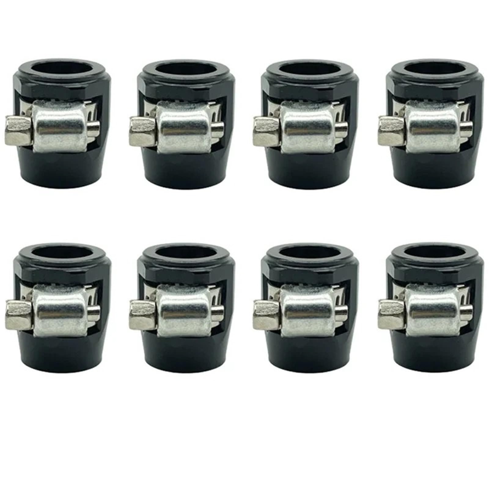 Dsfihjo 8Pcs An12 Black Hose Finisher Flexible Pipe Clamp 8Pcs 4An 6An 8An 10An 12An Car Hose Clamp Radiator Modified Fuel Water Pipe Tube Clip Buckle Fitting Oil Clamps End Finisher(8Pcs An12 Black)