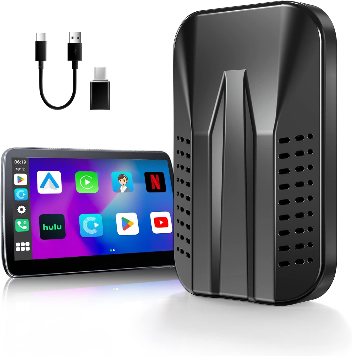 MORTENTR Wireless CarPlay Adapter with Netflix YouTube Google Play