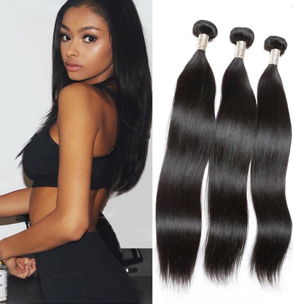 Candysara 6a Brazilian Straight Hair Weaves 3pcs/lot Virgin Remy Human Hair Bundles Natural Color (16 18 20)