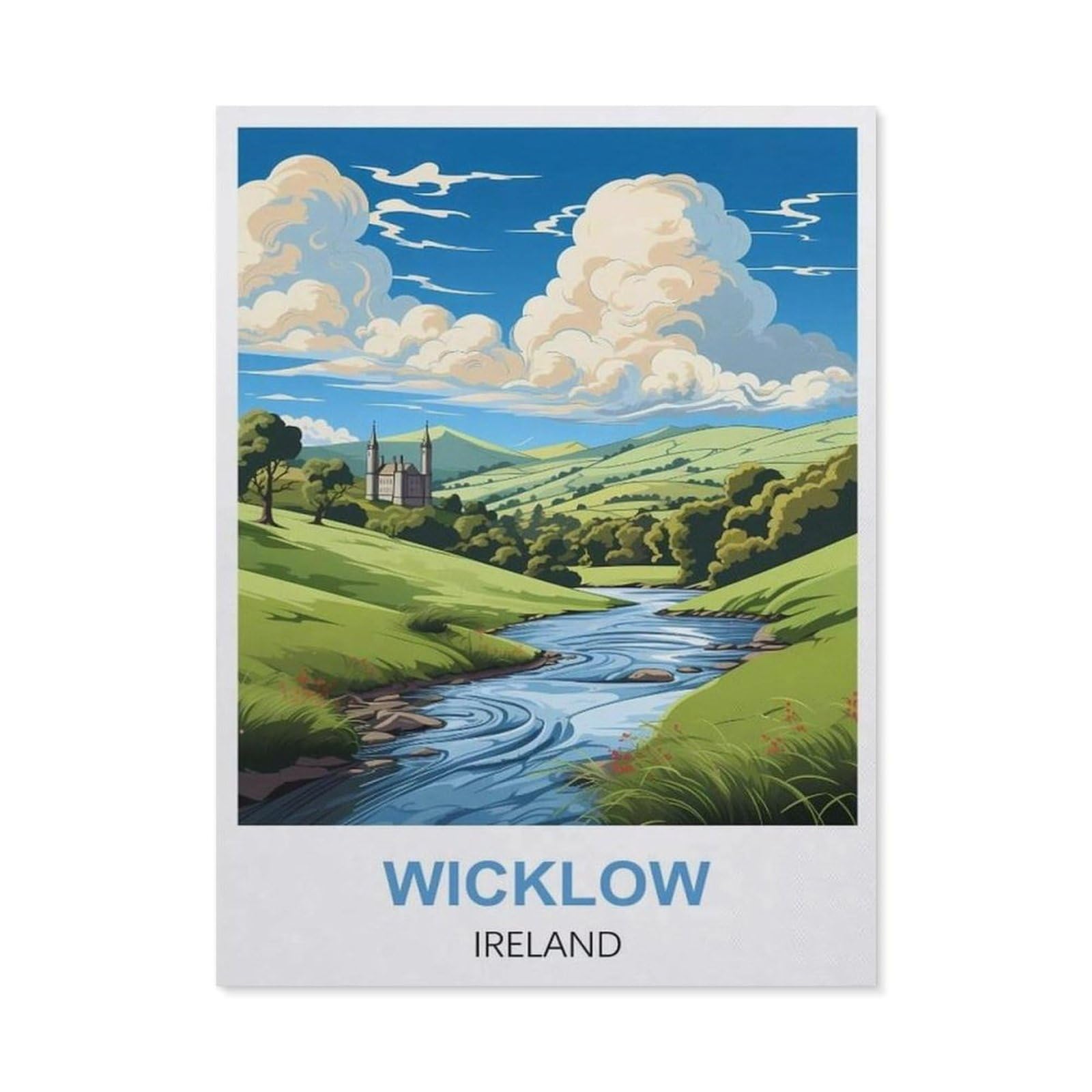 Vintage Wall Decor Metal Poster Plaque，Wicklow Ireland(30x40cm）
