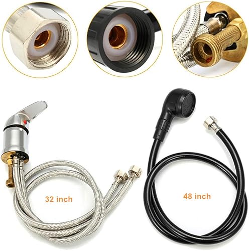 Miniatura 2 de LukLoy Grifo de cuenco de champú de salón, reemplazo de grifo de fregadero de salón o piezas de fregadero de salón, cromado