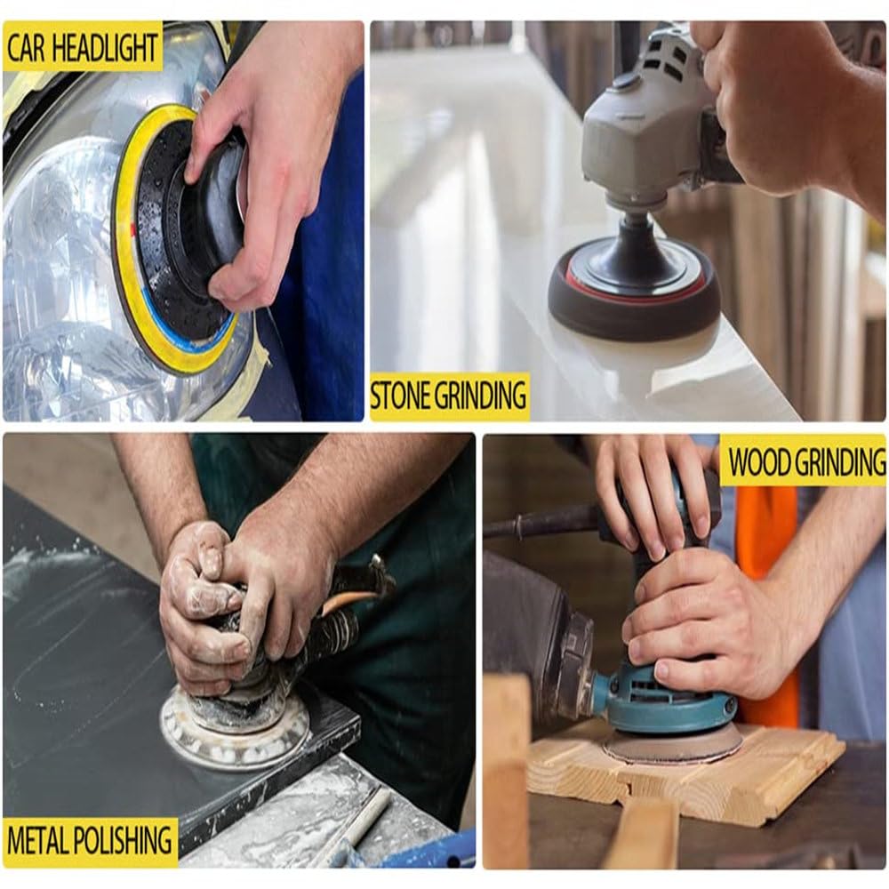 70 Discos de Lija de 5 Pulgadas, Papel de Lija con Velcro húmedo y seco de 125 mm, Surtido de Granos 400 a 3000 para el Acabado y Pulido de automóviles, 125 mm, 70 Unidad