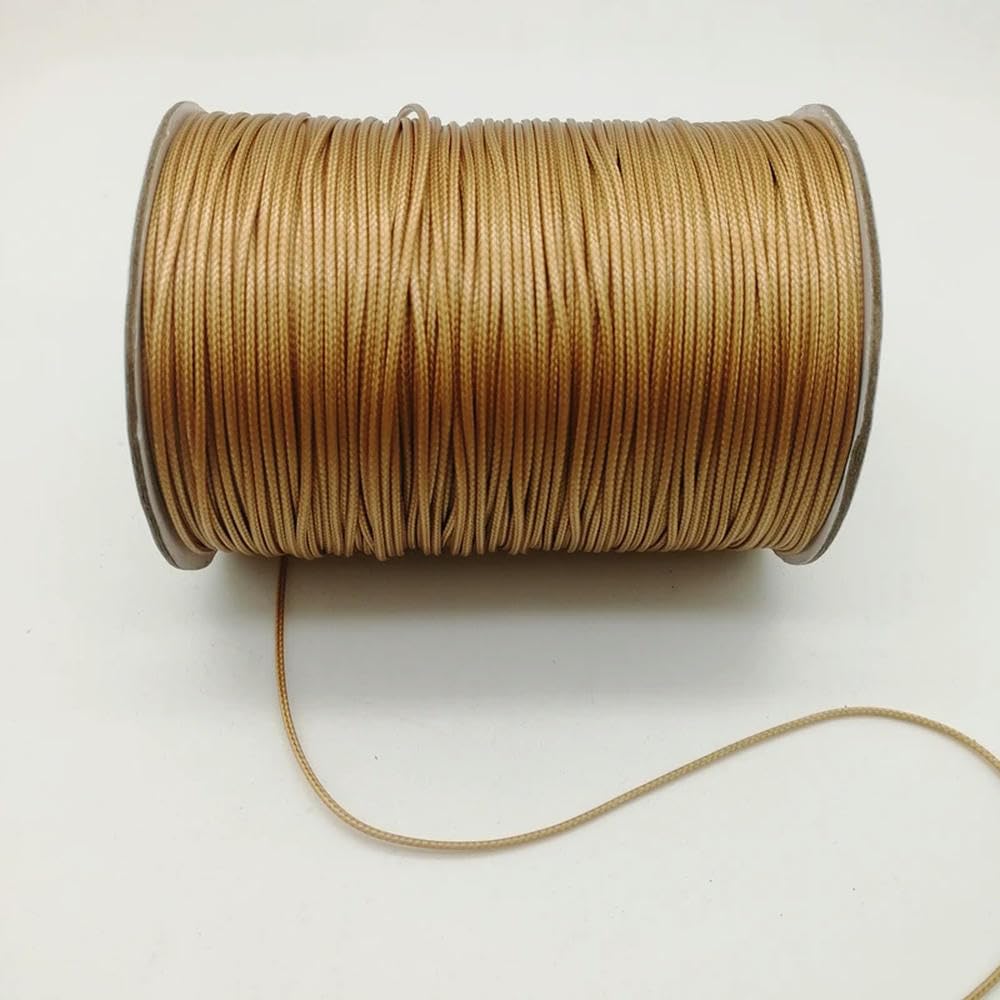 Raffia Ribbon Versatile Paper Yarn Knitted Rope, Waxed Cord Leather Twine String For Jewelry Making DIY 0.5-2.0mm Multicolor Multiple Sizes(Gold,1.0mm (10yards))