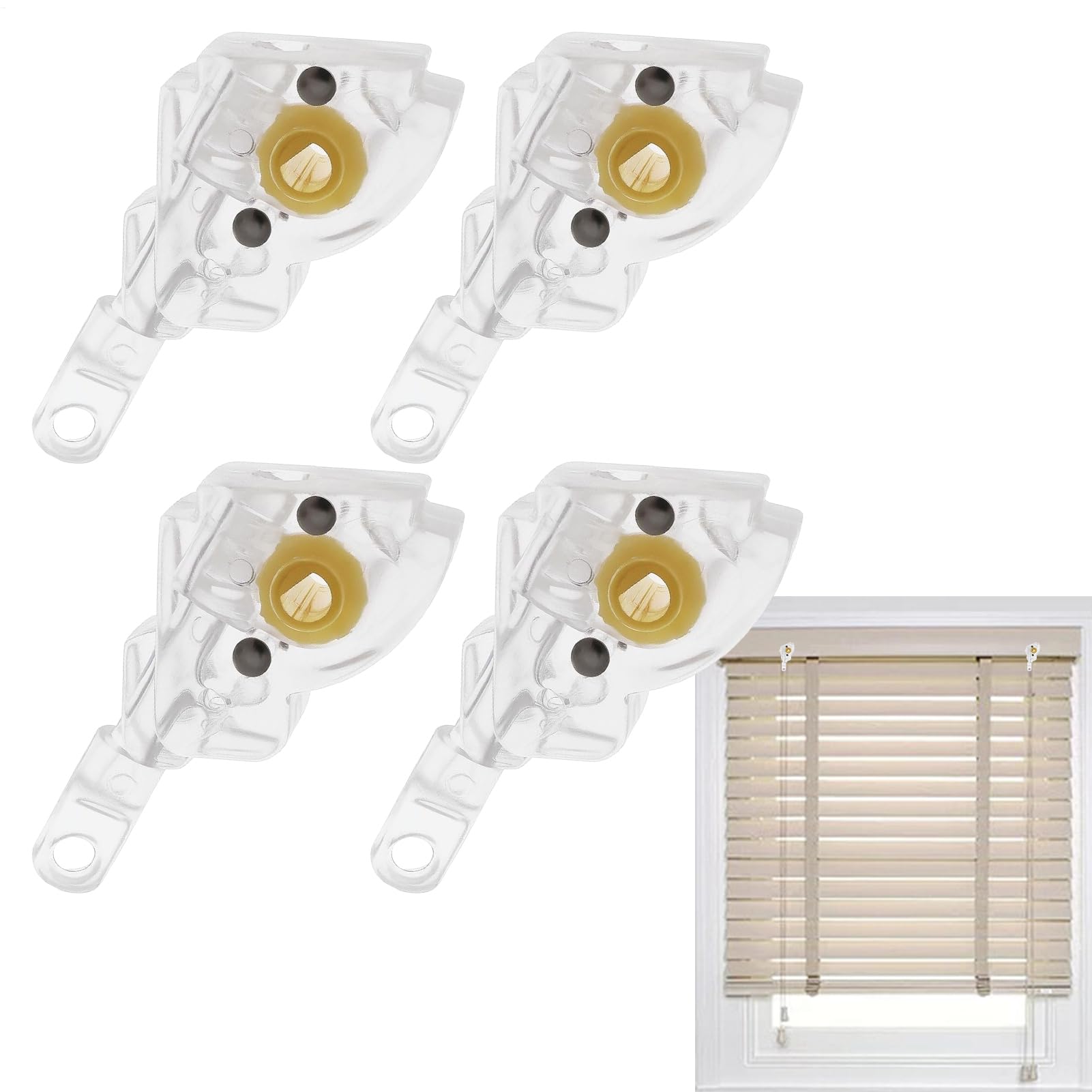 Kit di riparazione per meccanismo di inclinazione per veneziane, 4 bacchette di ricambio orizzontali, meccanismo di inclinazione resistente, per finestre
