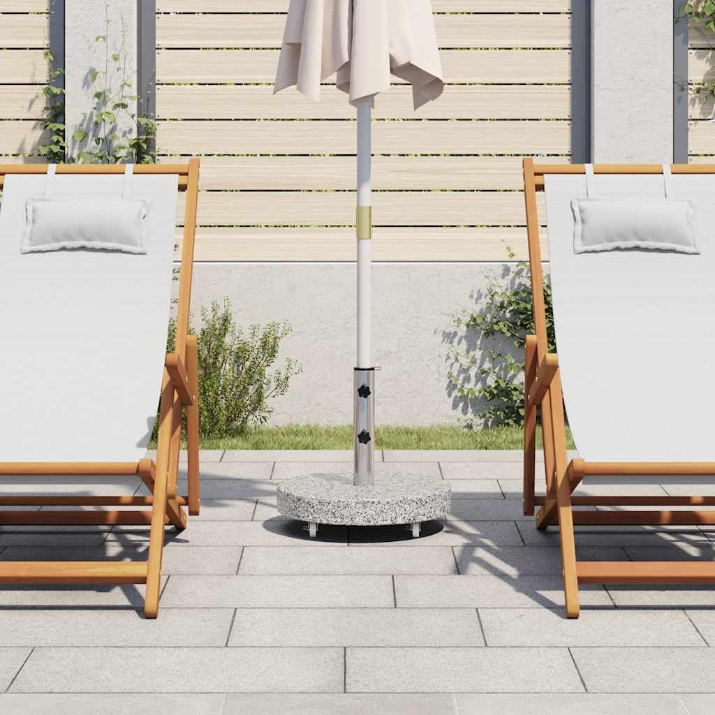 Lumanois Sonnenschirmstender Granit 30 kg Rund Grau 31,8 kg Edelstahl 45 cm