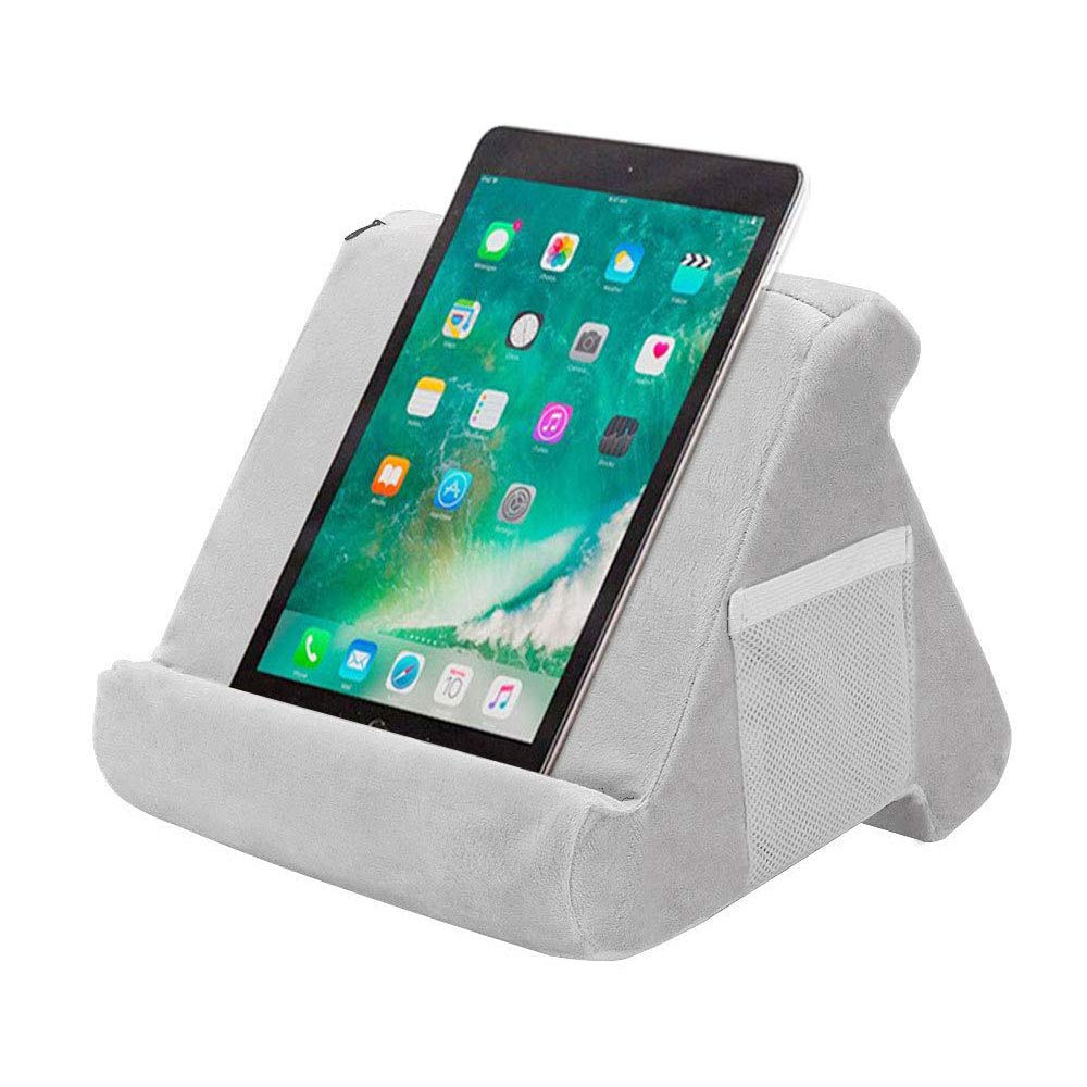 iPad Pillow,Tablet Stand Pillow for iPad, Multi-Angle Soft Pillow Lap Stand Holder for Tablets, eReaders, Smartphones, Books, (Gray)