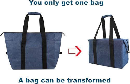 Miniatura 2 de Bolsas aisladas para alimentos con cremallera para compras, viajes, picnic o almuerzo, bolsa de espuma de aluminio para entrega de alimentos fríos y