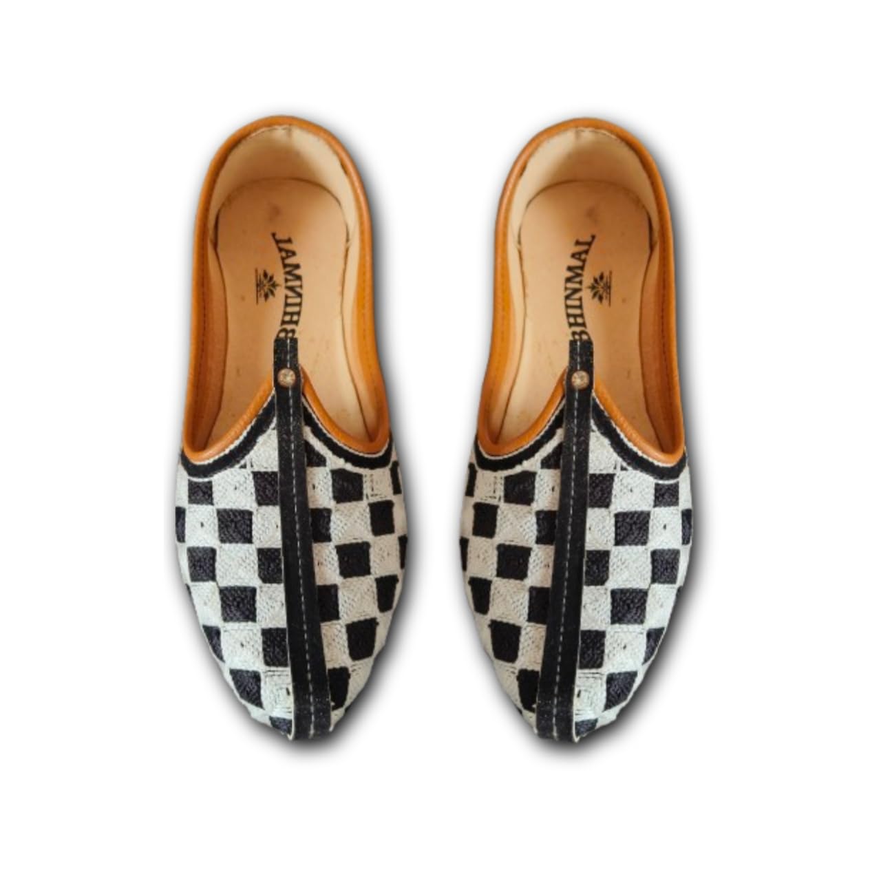 Men Ethnic Printed Jutti | Black & White Traditional Punjabi Wedding Footwear-image-33