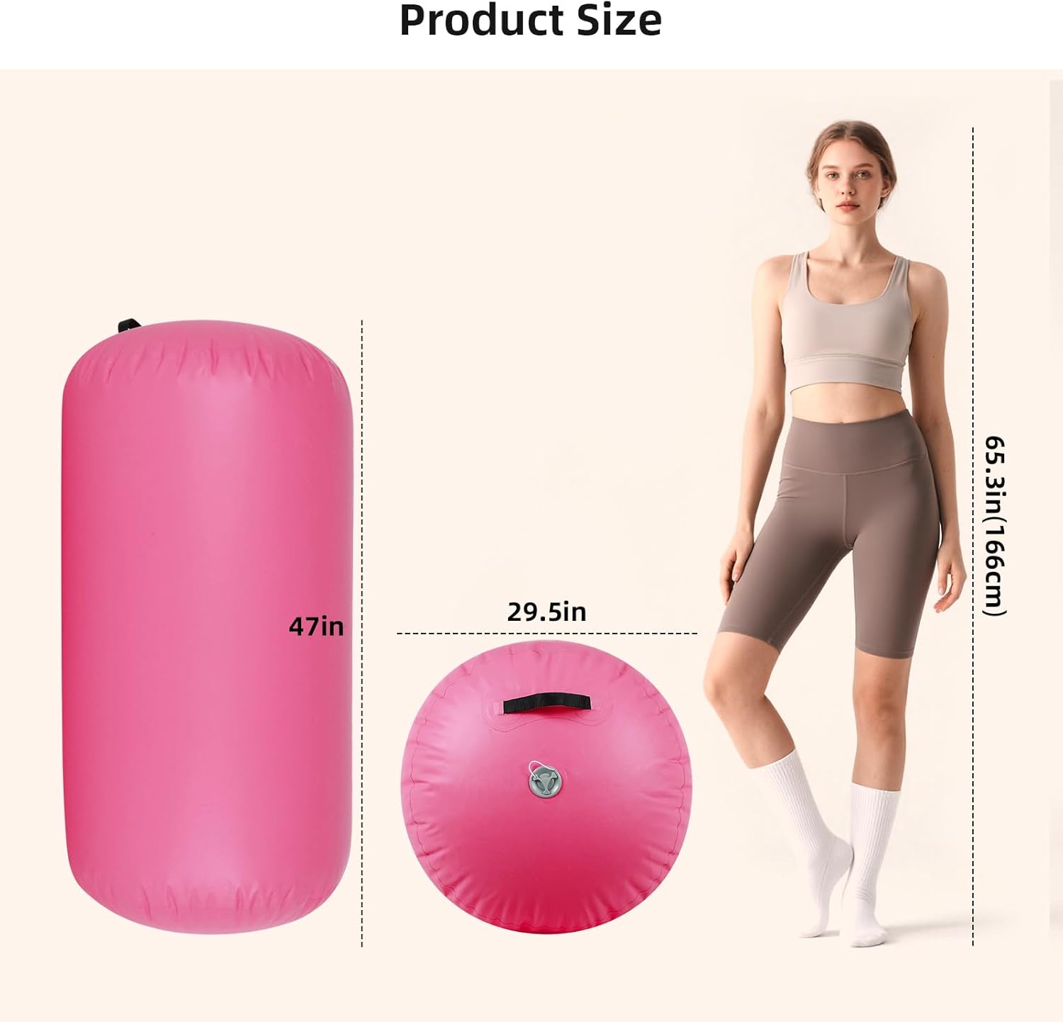 Inflatable Gymnastics Air Roller Tumbling Barrel with Electric Pump for Back Handspring Training and Cheerleading Home Use Gymnastics Equipment Air Track Tumble Mat