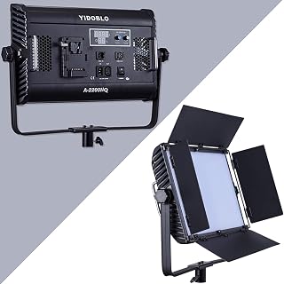 Yidoblo 2PCS A-2200IIQ 200W Studio Lighting Kit for Photographer LED Barndoor Light BI Color Dimming 0%-99% Photo Video Light (A-2200IIQ 2pcs)