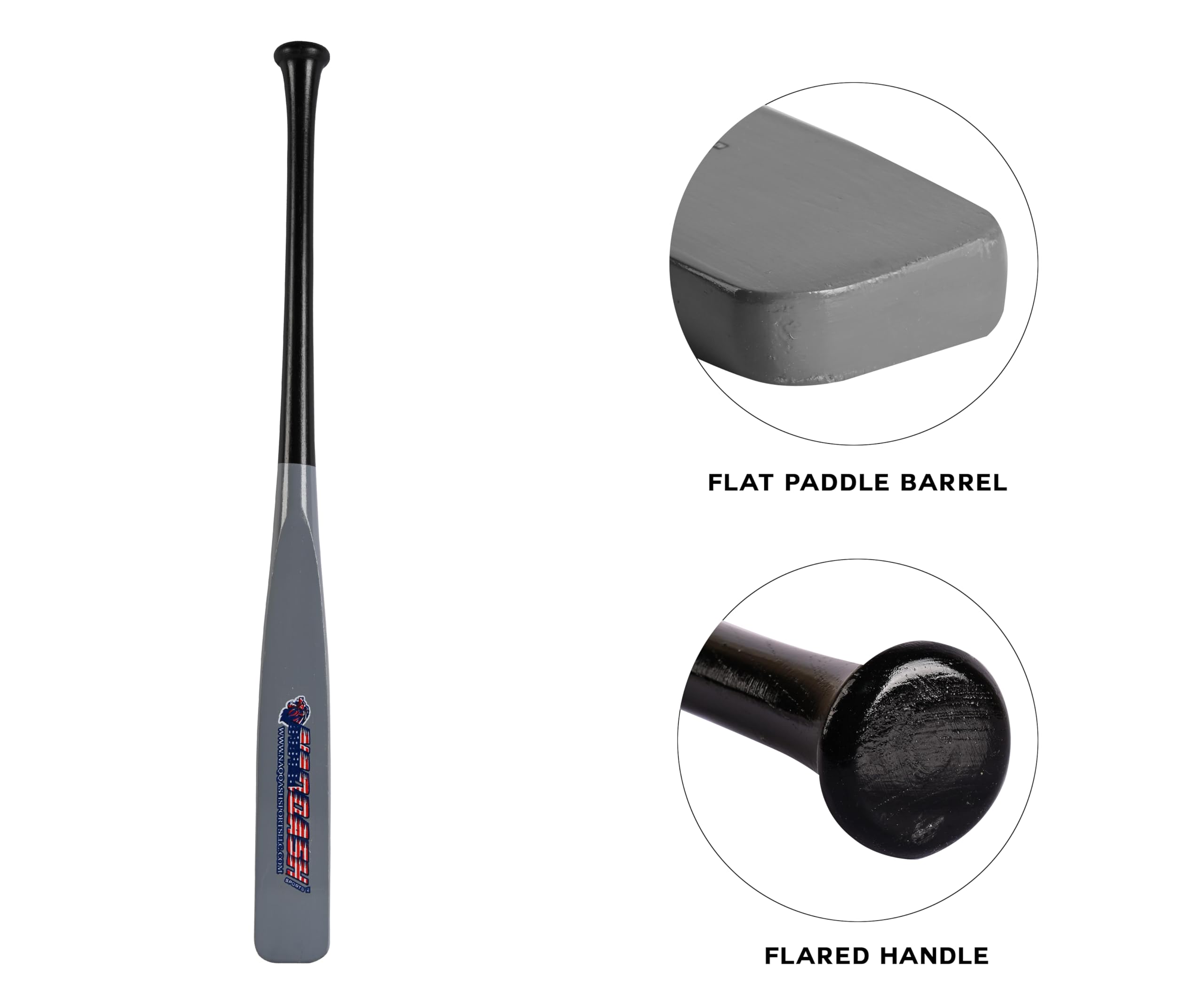 Flat Half Paddle 29 Inch Baseball & Softball Schläger aus Ahornholz 425 g