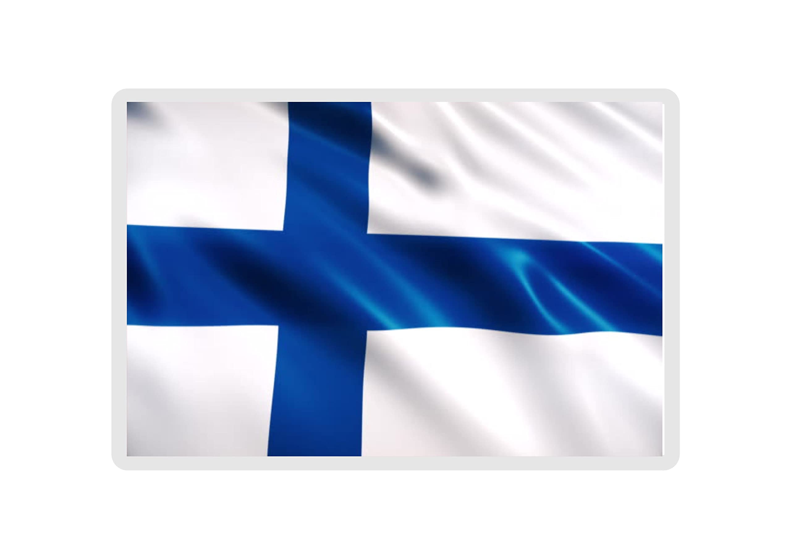 Decalarama White Finland Flag Fridge Magnet Gift - Cute Finnish Novelty Birthday Present