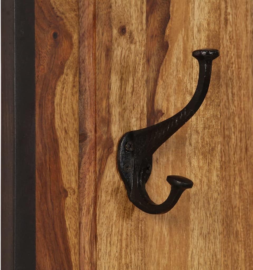 vidaXL Coat Rack 2 Pcs, Coat Hook for Towel Coat Hat Key, Wall Mounted Coat Rack for Bathroom Bedroom Hotel, Hook Rack Rail, Solid Acacia Wood