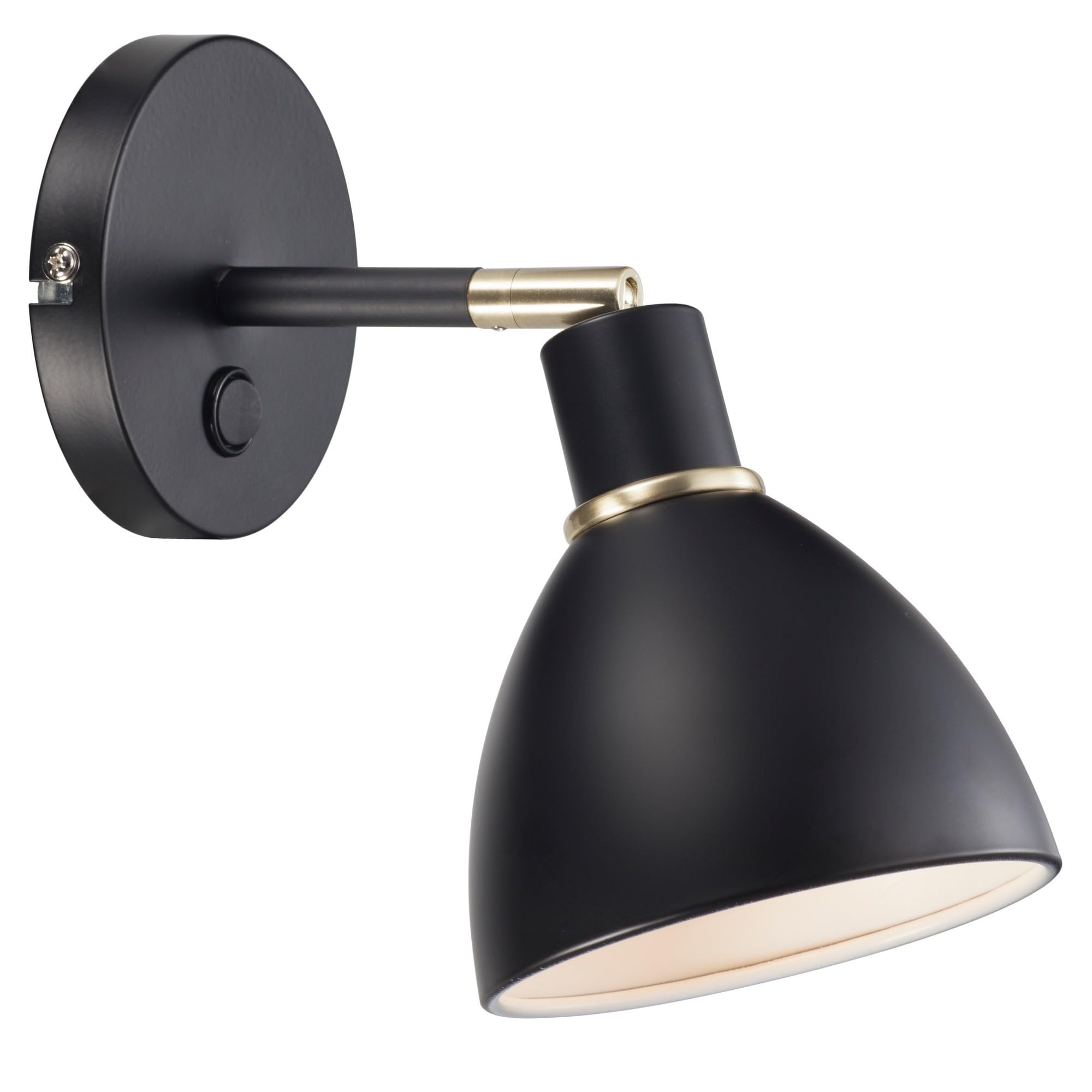 Nordlux Black Ray Wall Light Metal Livingroom E14 Switch Plug In/Mains