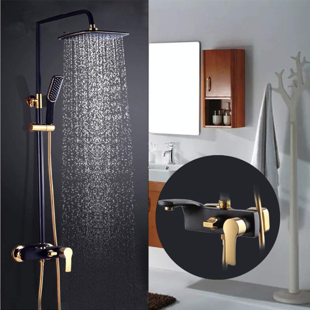 Set de douche moderne or noir pour transformer votre salle de bain en spa