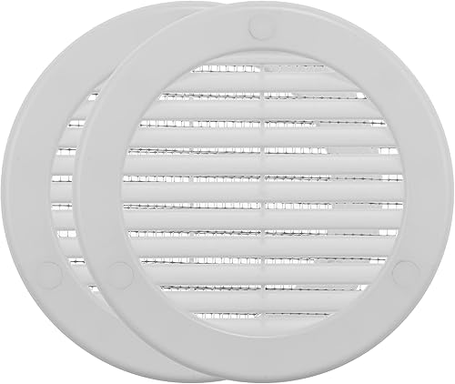 Miniatura 20 de Vent Systems 4 pulgadas (dimensiones de apertura) - Paquete de 5 - Cubierta de ventilación de alero negra - Rejilla de ventilación de aire redonda