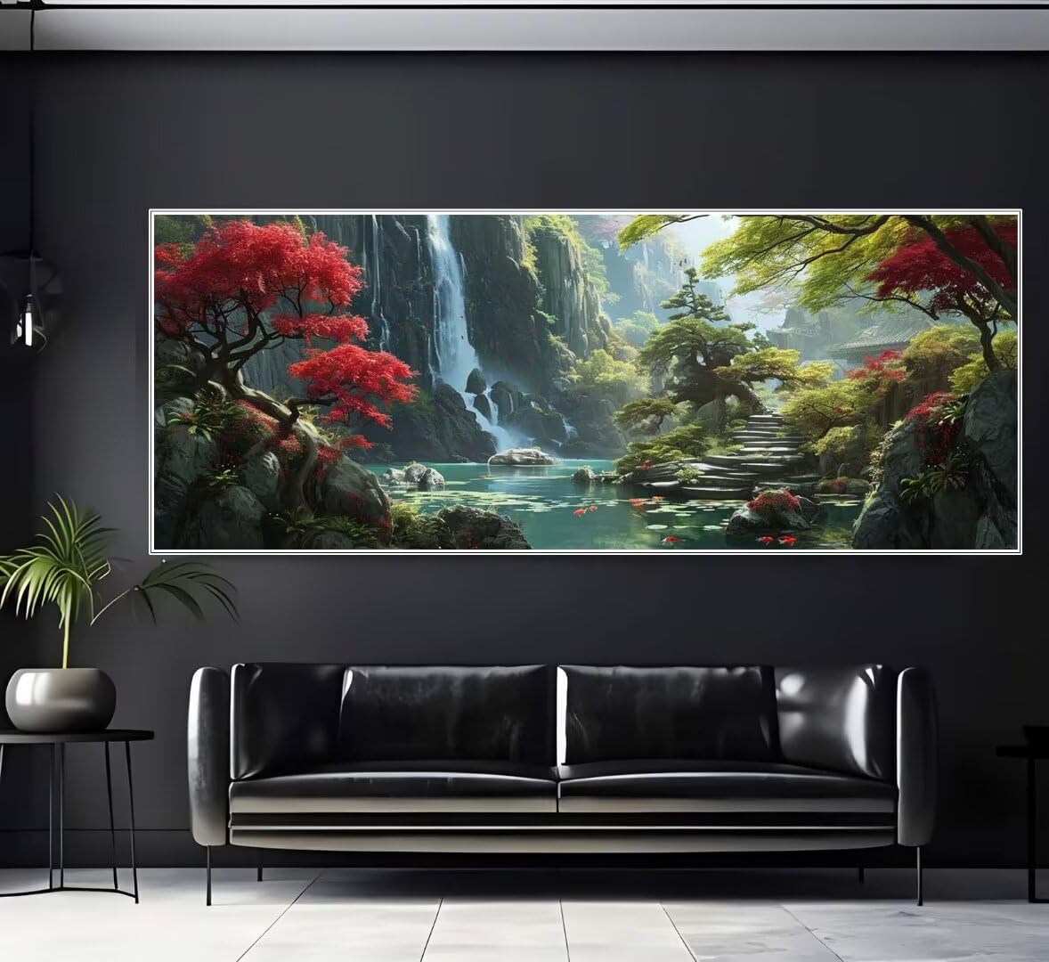 Diamond Painting Wasserfall Wald Diamond Painting Erwachsene Groß xxl 180 X 60 cm, DIY Malen Nach Zahlen Erwachsene 5D Diamant Painting Bilder Kinder Crystal Arts für Wand Deko Aesthetic Geschenke-f3