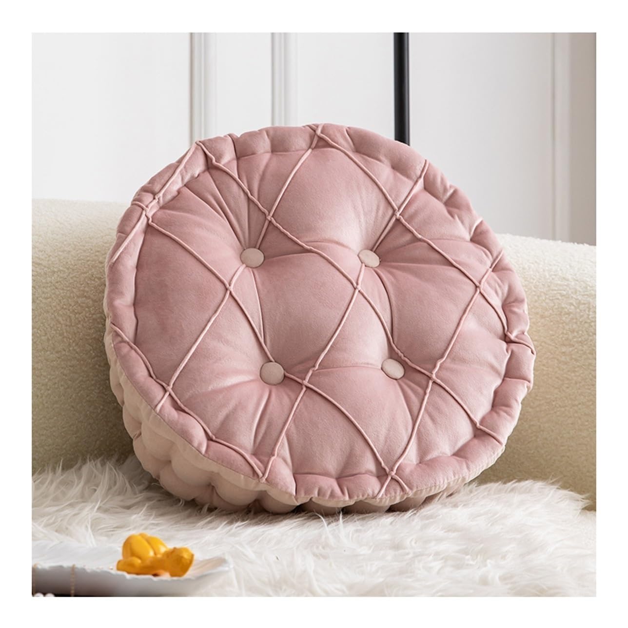 ILiemao Round Chair Cushion Cushions to Raise Seat Sofa Office Chair，Car Seat Cushion Cushion Thick Seat Pads Adults Chair，Armchair，Garden Chair for Chair Pads Floor Cushion(Peach,Round)