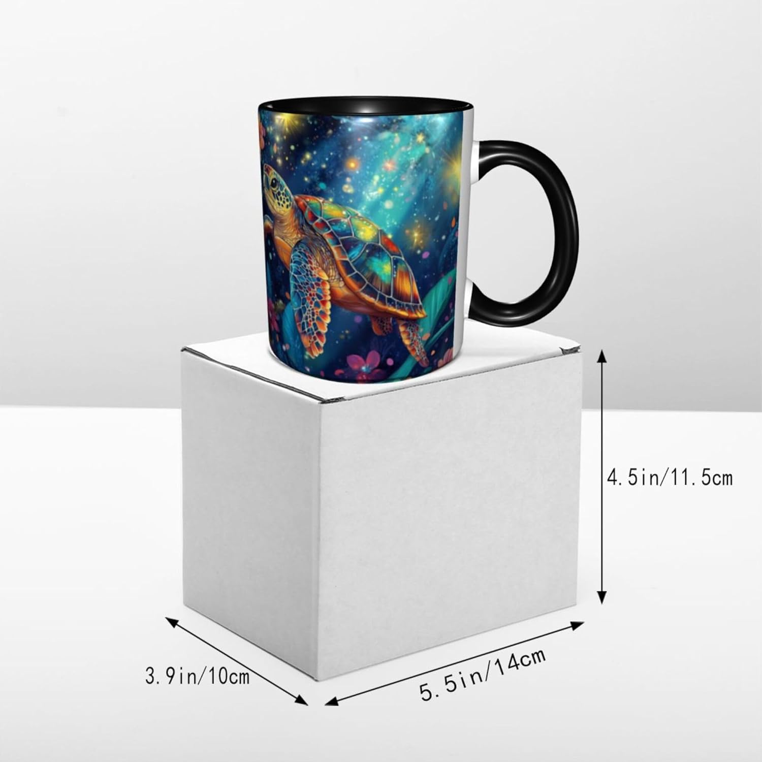 Yrebyou Sea Turtle Coffee Mug Funny Tea Cup Ceramic Mugs 11OZ with Handle Gifts for Women Men Home Office Decor - Image 6