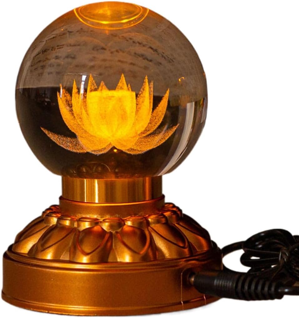 Ecqizer （ 光球莲花（黄光）/个 ） Buddha Lamp Holding Lotus Lamp Lotus Lamp Battery Dimming Lamp LED Buddha Lamp Plug-in Buddha Lamp Wealth Lamp, 9113036676536