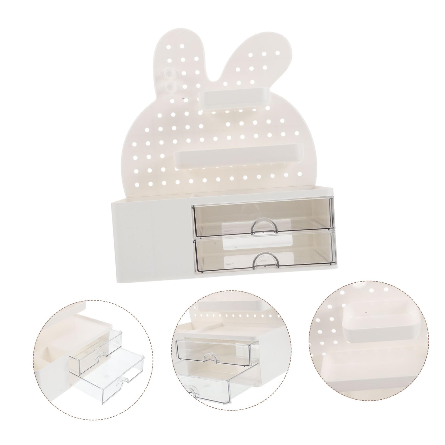 PRETYZOOM Organizador Multiusos Escritorio Almacenamiento Tablero Perforado Cajones Papelería