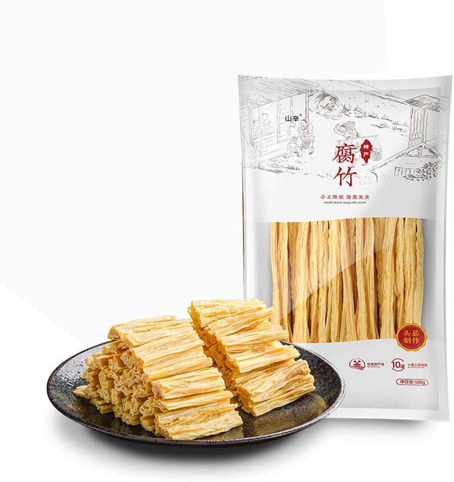Dried Bean Curd Stick, Handmade Soy Tofu Dried Sticks, No Glue, Can Be Cooked in All Ways, for Stir fry, Hot Pot, Cold Salad, 17.6 oz