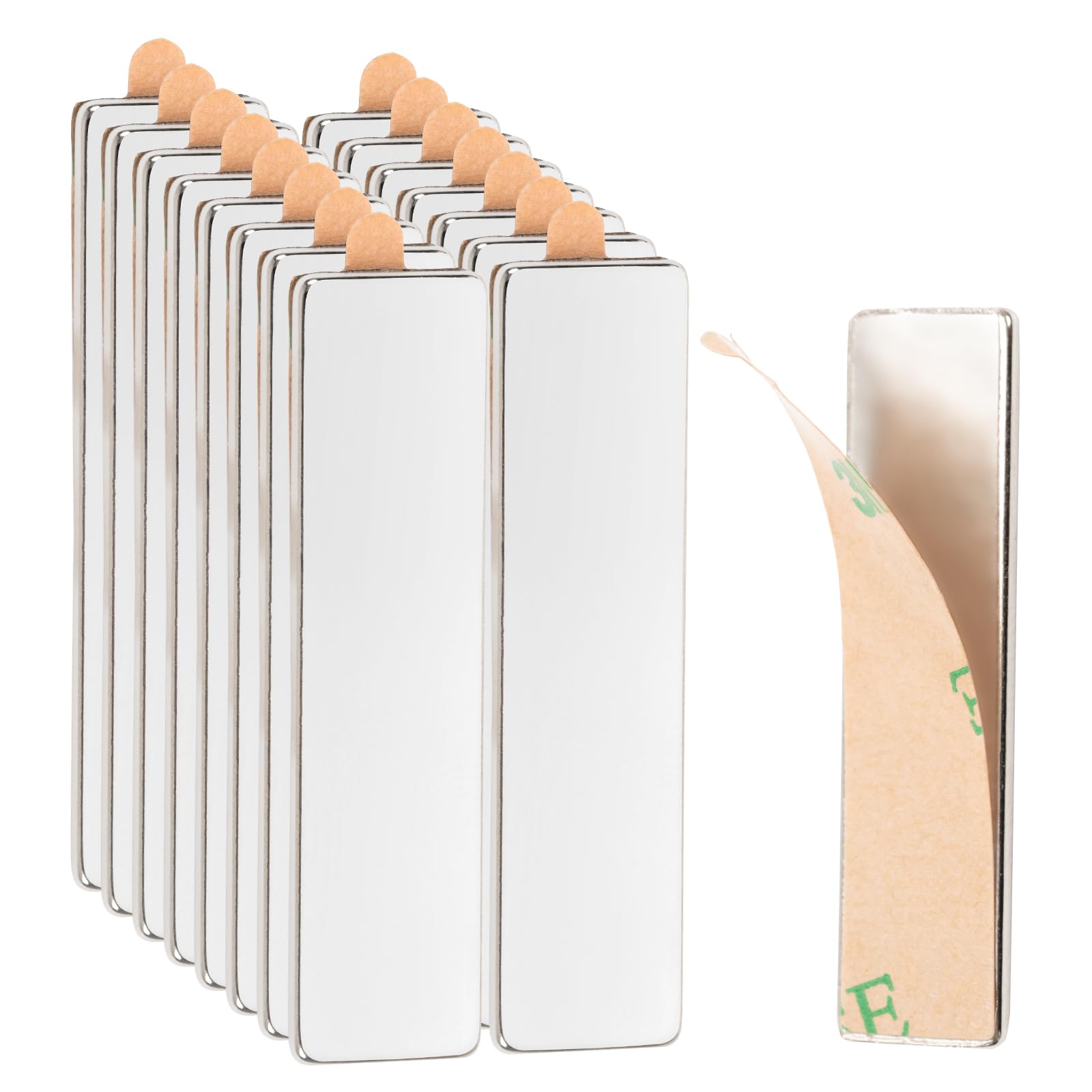 15 Stück Magnete zum Kleben, Magneten Neodym 40x10x1mm, Magnet Selbstklebend Flach für Whiteboard, Kühlschrank, Fotos, Magnetstreifen, Magnettafel, Jalousien, Basteln