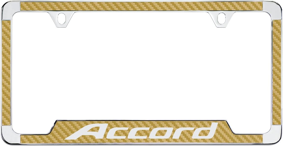 Honda Accord Simulated Carbon Fiber License Plate Frame Holder (Red)
