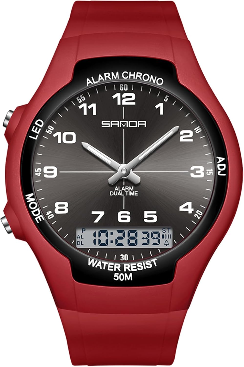Gosasa Unisex Digital Analog Sports Watch with Alarm Stopwatch Dual Time 50MWaterproof TPU Band-Outdoor, Fitness, and Daily Wear Digital Wrist Watch for Men Women