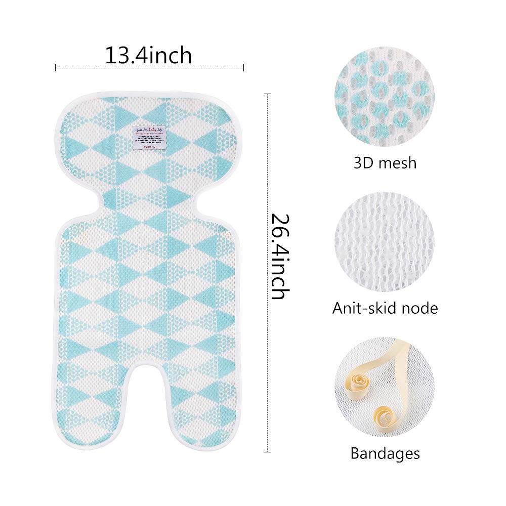 Luchild Baby Stroller Cool Seat Mat Breathable 3D Mesh Cool Cushion Liner for Stroller Car Seat High Chair Pushchair - Blue