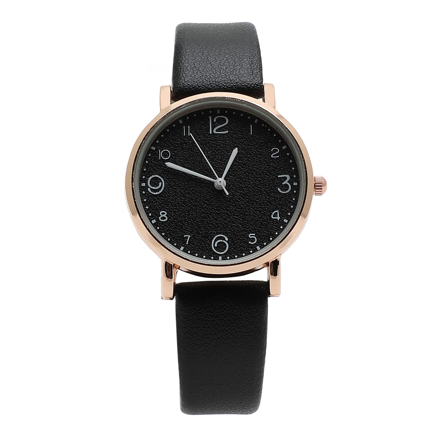 Haute Sauce Black & Gold Textured Round Analog Dial Watch with Black Vegan Leather Strap for Women and Girls | White Hour Marker | Quartz | Stylish Women Wrist Watch | Female Fashion Belt (HSWC1015) (B0B8SW52TK) Amazon Price History, Amazon Price Tracker