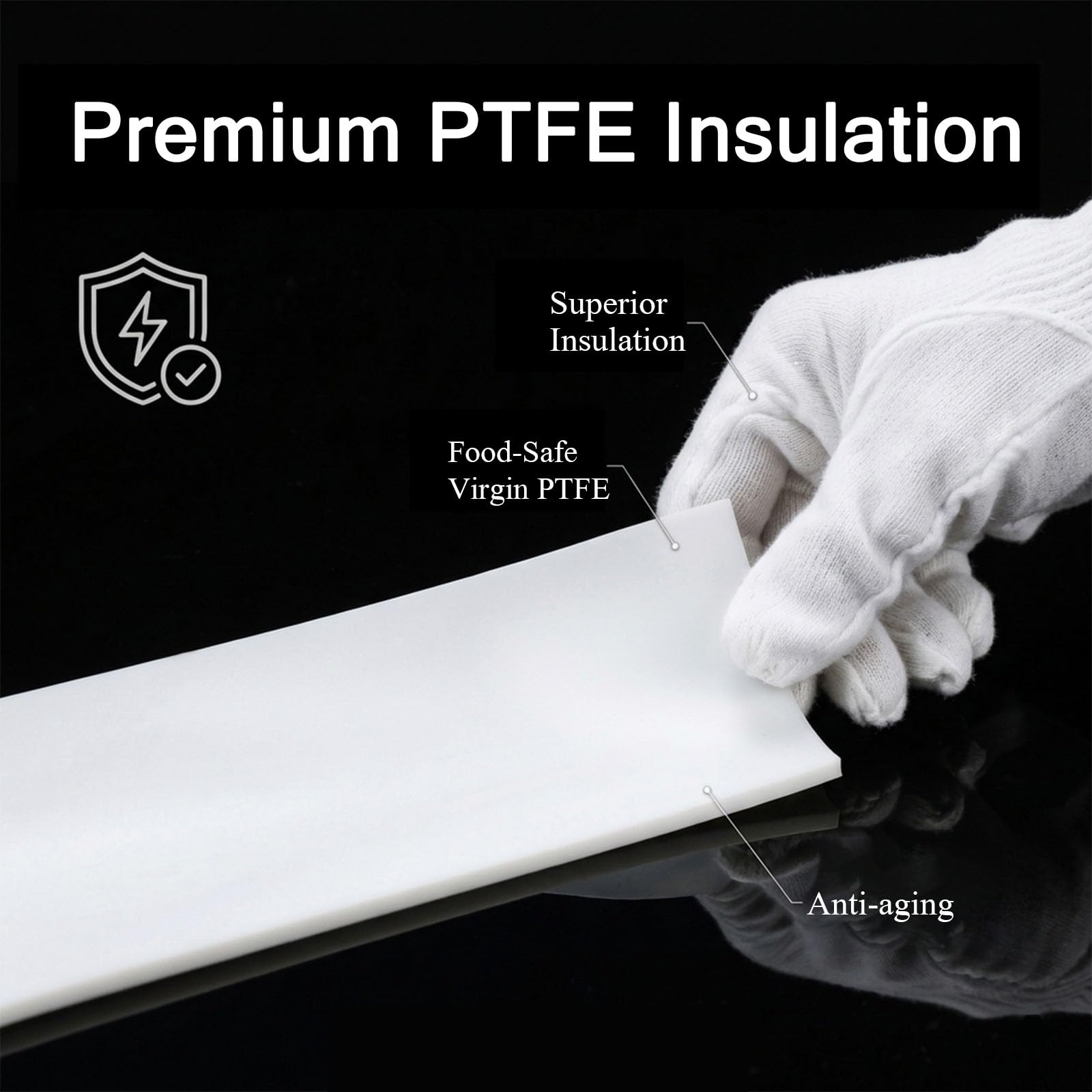 PTFE-Folie 500 x (3–8) mm(500mmx500mmx5mm)
