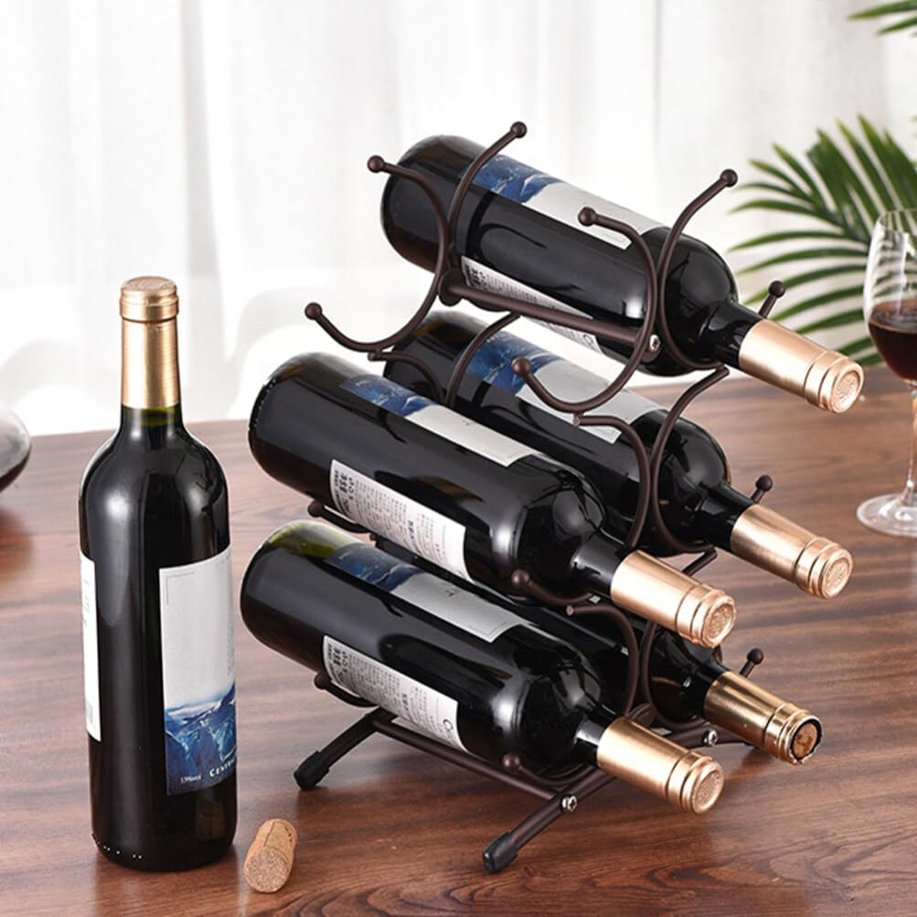 Alipis Iron Wine Holder Slot Rack Decorative Wine Display Stand for Home Kitchen Bar Rustic Design for Bottles for Restaurants and Hotels