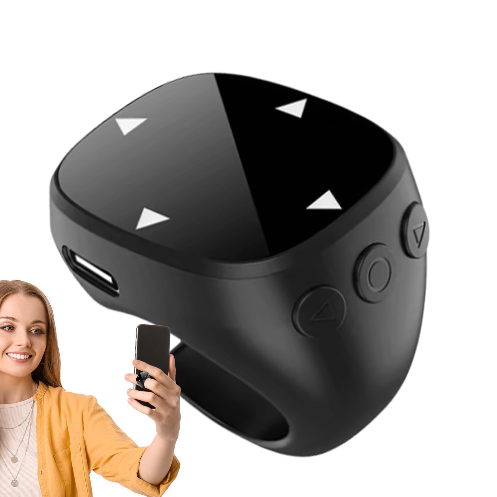 Scroll Ring - drahtloser Touchscreen -Controller, Smartphone Scroll Ring für Freisprechnavigation, Media Control Tool | -Finger -Fernbedienung für Präsentation, Live -Streaming, Fotos, Video