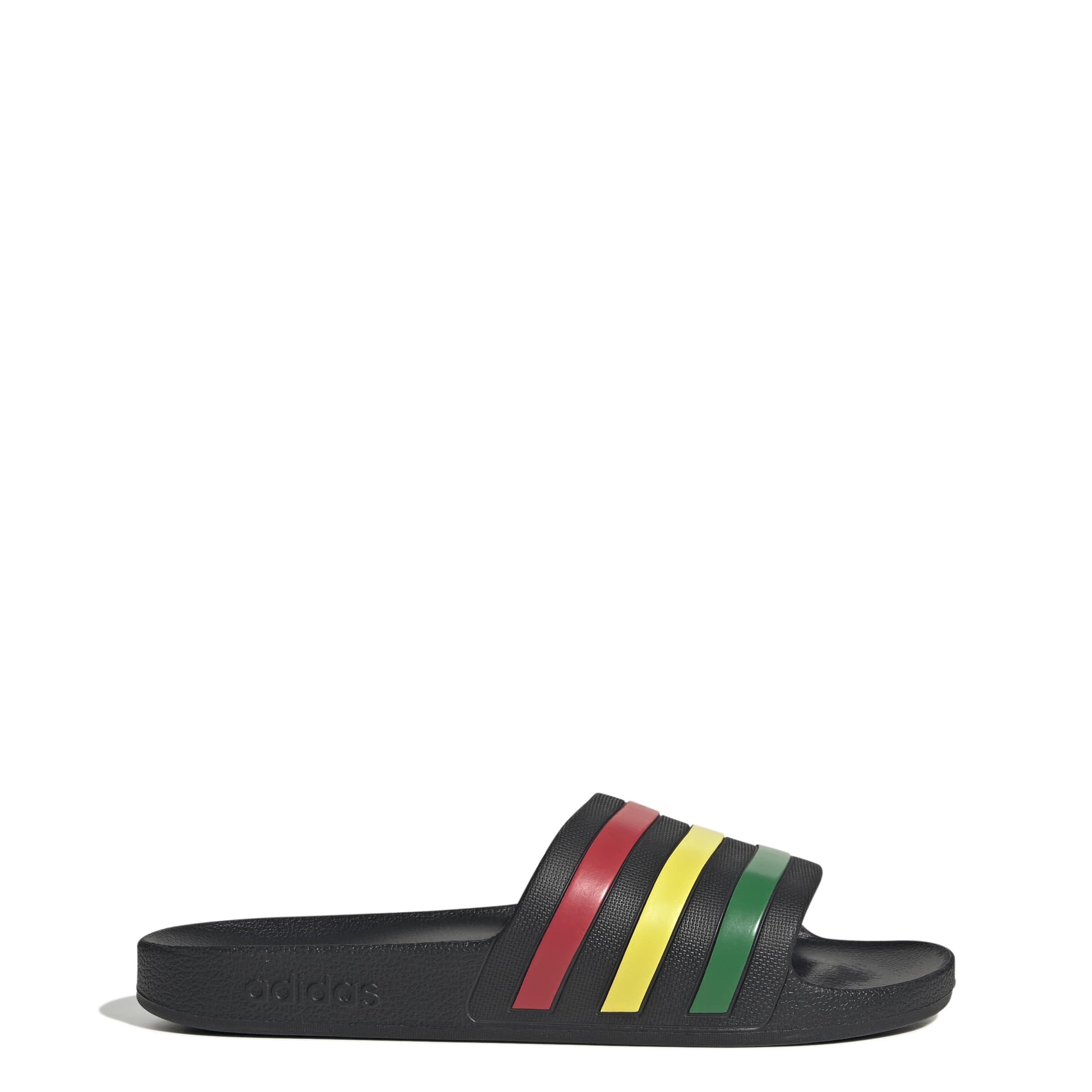 adidas Unisex Adilette Aqua Slides, core black/green/pure ruby, 7 UK
