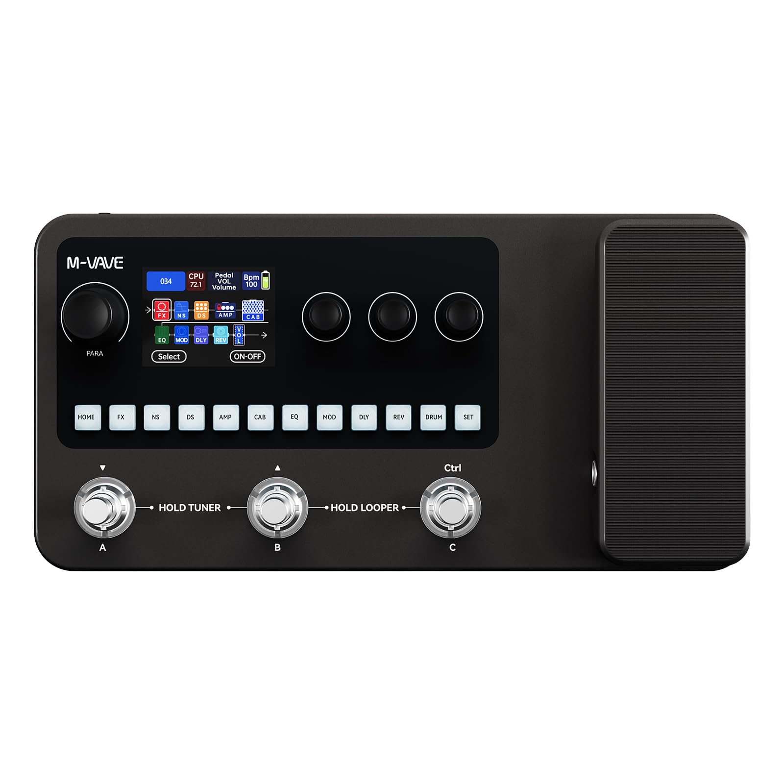 MK-20 Portable Guitar Bass Multi-Effects Processor - 2.4" LCD Screen, 320+ Effects, 120 ANN Amp Models, 100 CAB Sims, 20s Looper, 128 Drums, Bluetooth & USB Audio with 8+ Hour Battery