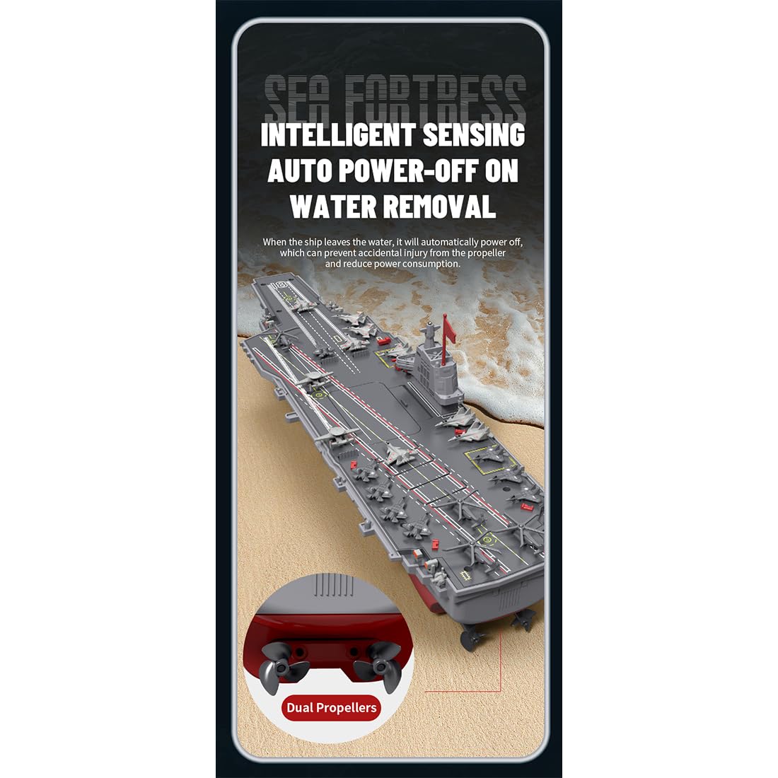 MECHIX Ferngesteuertes Flugzeugträger-Militärschiff für den Pool, 2,4G RC Militär-Schlachtschiff mit Dual-Geschwindigkeitsmodi und langer Akkulaufzeit, Sammlerstück und Geschenk für Erwachsene (Grau)