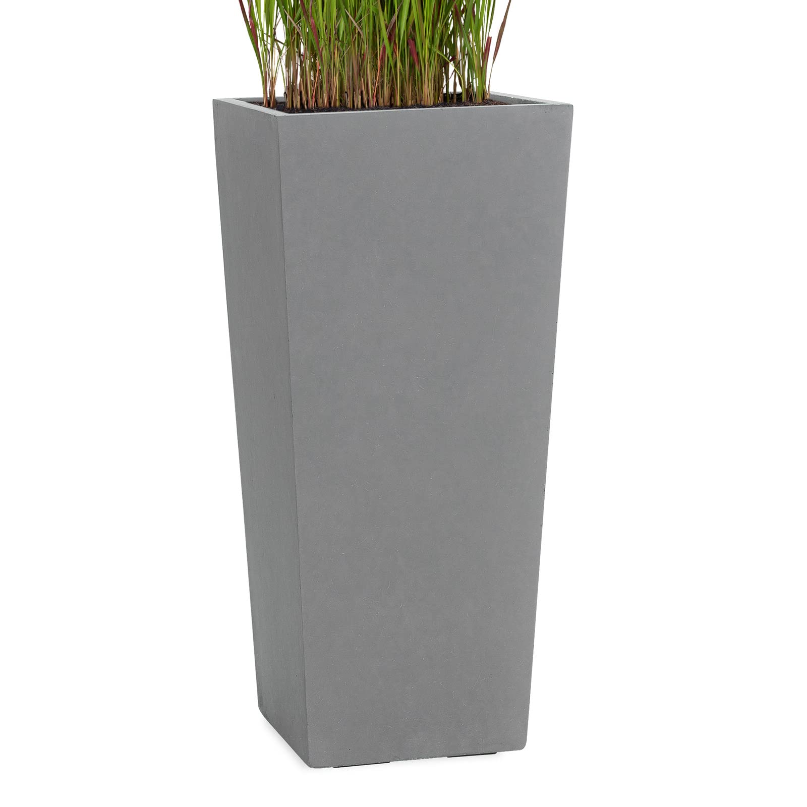 Pflanzwerk® Pflanzkübel Bodenvase Fiberglas Conic GRAU 50x23x23cm *Frostbeständige Blumenkübel* *Deutsche Premiumqualität* *Lotus-Effekt Imprägnierung*