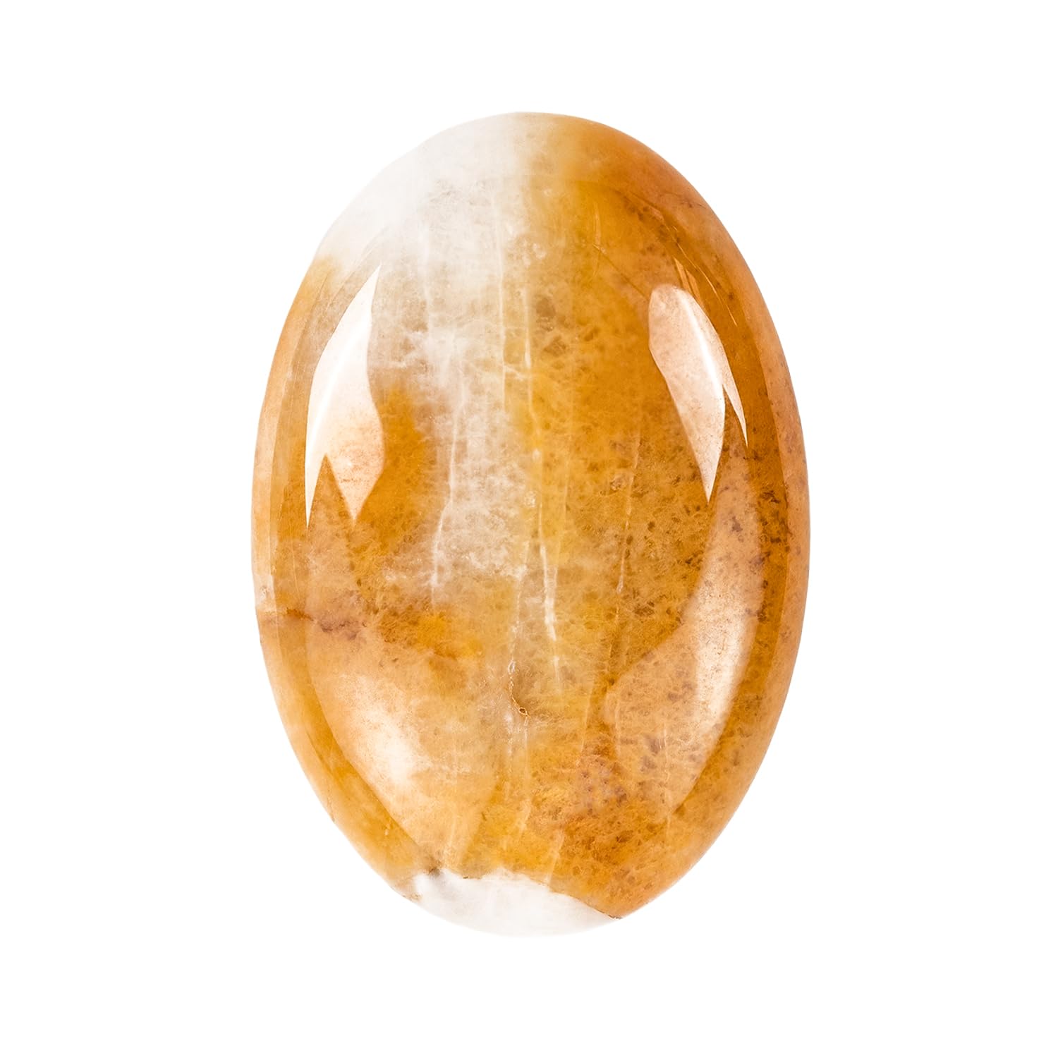 2.4'' Yellow Jade Healing Crystals Palm Stone Worry Stone, Natural Polished Stone for Massage, Reiki, Stress Relief, and Balancing Meditation Accessories