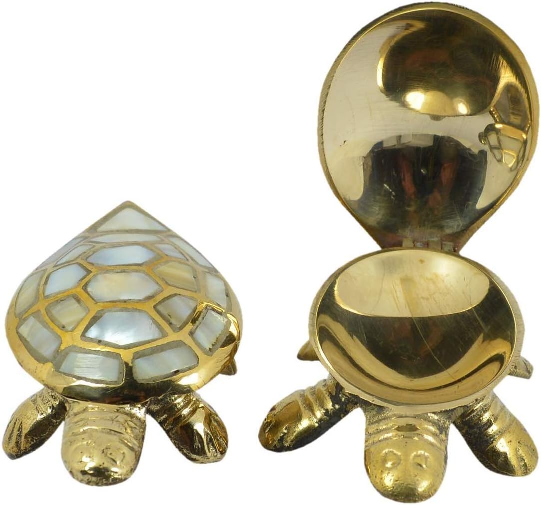 Reiki Crystal Products Feng Shui Wish Fulfilling Brass Tortoise with Secret Wish Compartment