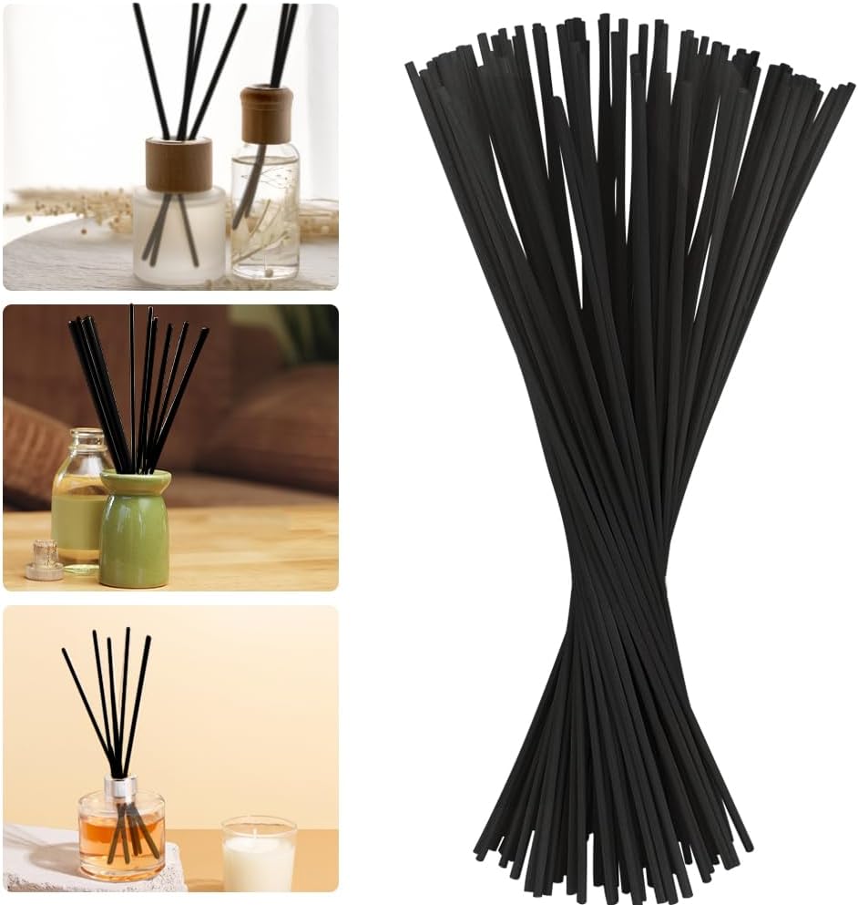 PceGan Duftstäbchen Set 200 Stück - Natur & Schwarz Für Diffuser | Gleichmäßige Duftabgabe