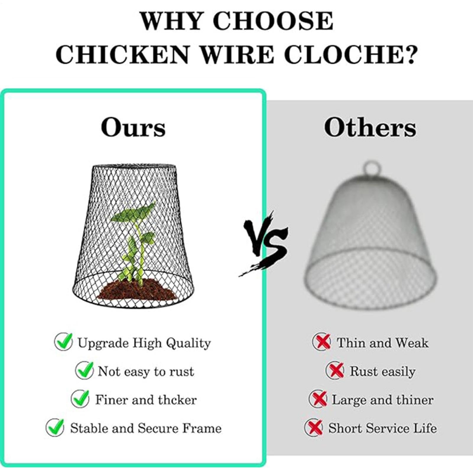 Cloches de Protection pour de Jardin 5 Pièces de Clôture Anti-Animaux en | Cloche De Protection Pour En Grillage À Poule Pour Les Légumes, Les Myrtilles, Fleurs, Et Arbustes