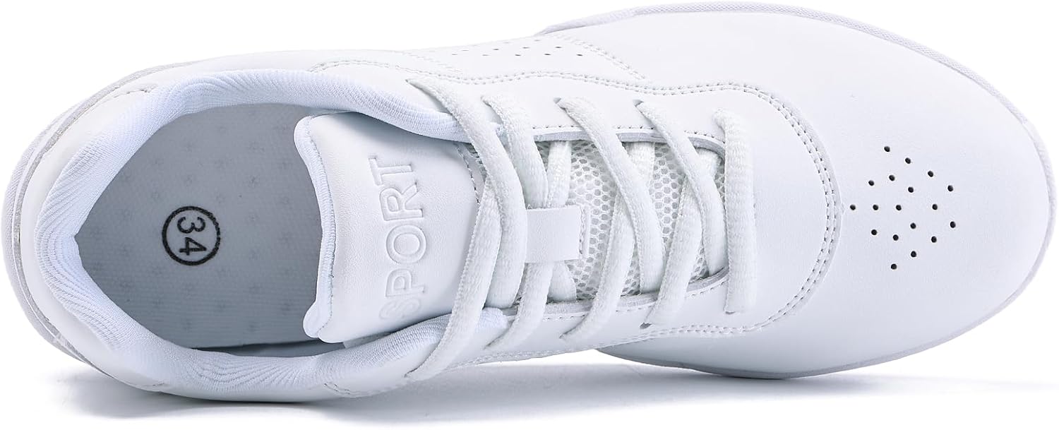Cheer Shoes White Womens Cheerleading Shoes Youth Girls Athletic Training Breathable Lightweight Competition Comfortable Sneakers Size - Image 4