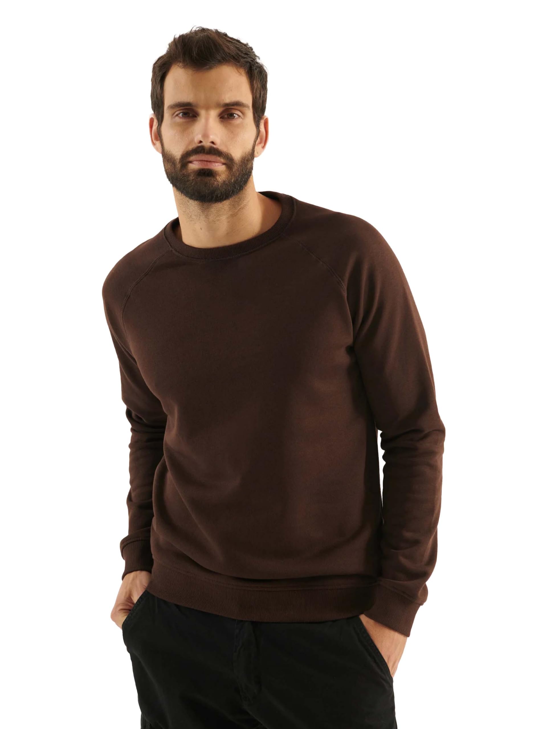 Koverify Plain Cotton Oversized Crew-Neck Full Sleeves Casual Sweatshirt for Men-picture-35