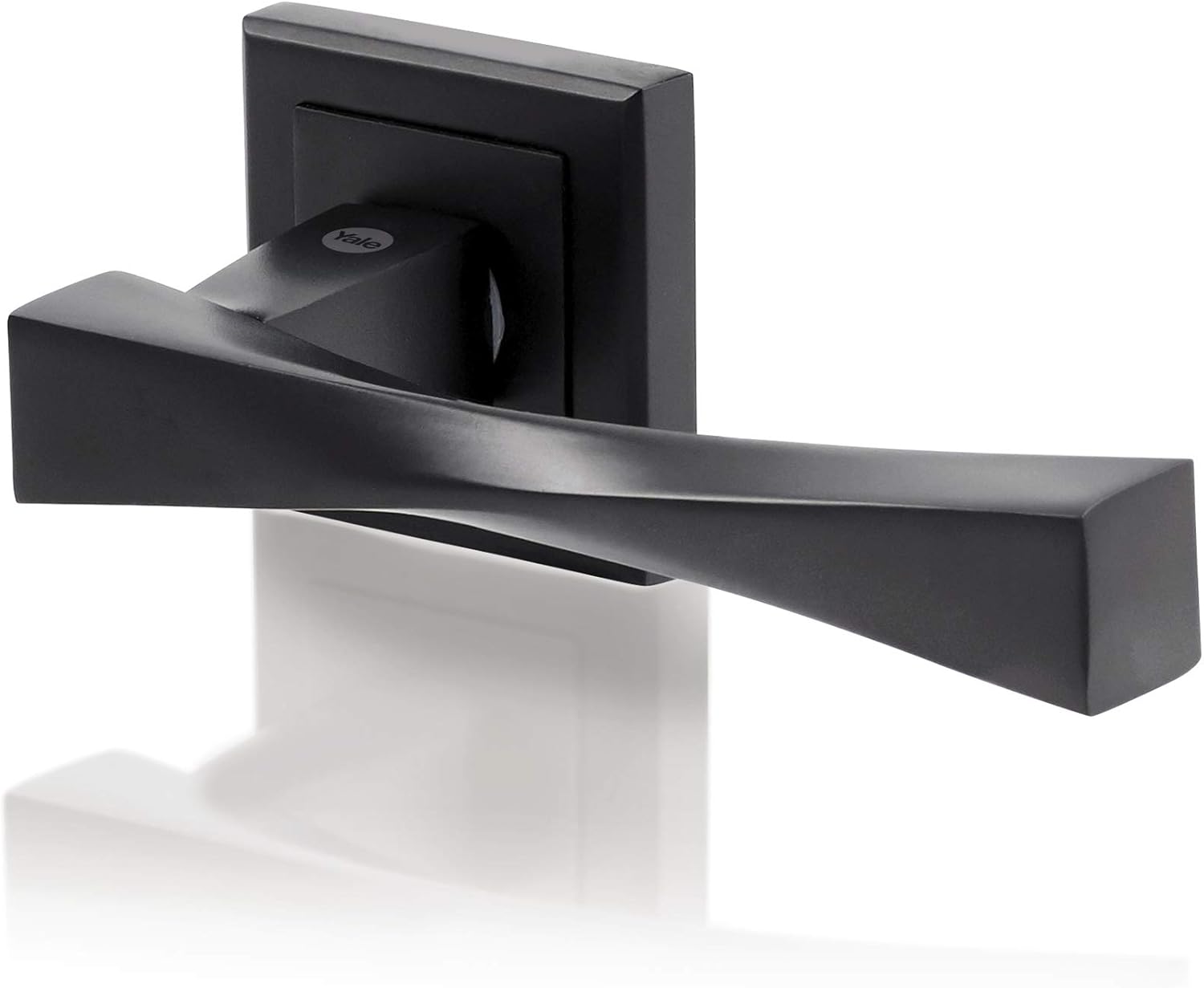 Yale Verona Matt Black Bathroom Door Handle for Wooden Door, Stylish ...