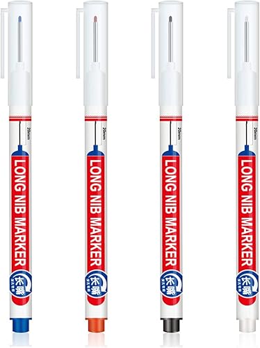 Miniatura 2 de 12 rotuladores de punta larga de 0.78 pulgadas, marcadores de alcance profundo, azulejos de nariz larga, rotuladores de carpintero a base de aceite