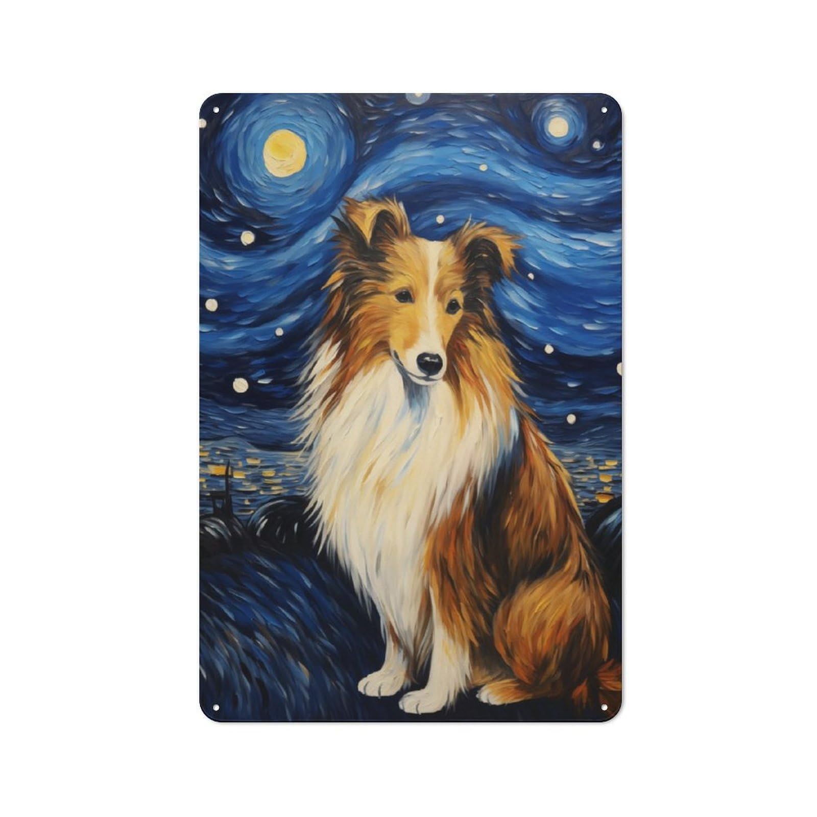 Junmoney Shetland Sheepdog Tin Wall Plaque 30X20cm With For Man Cave Or Games Room, For Updating Man Cave And Games Room After Moving