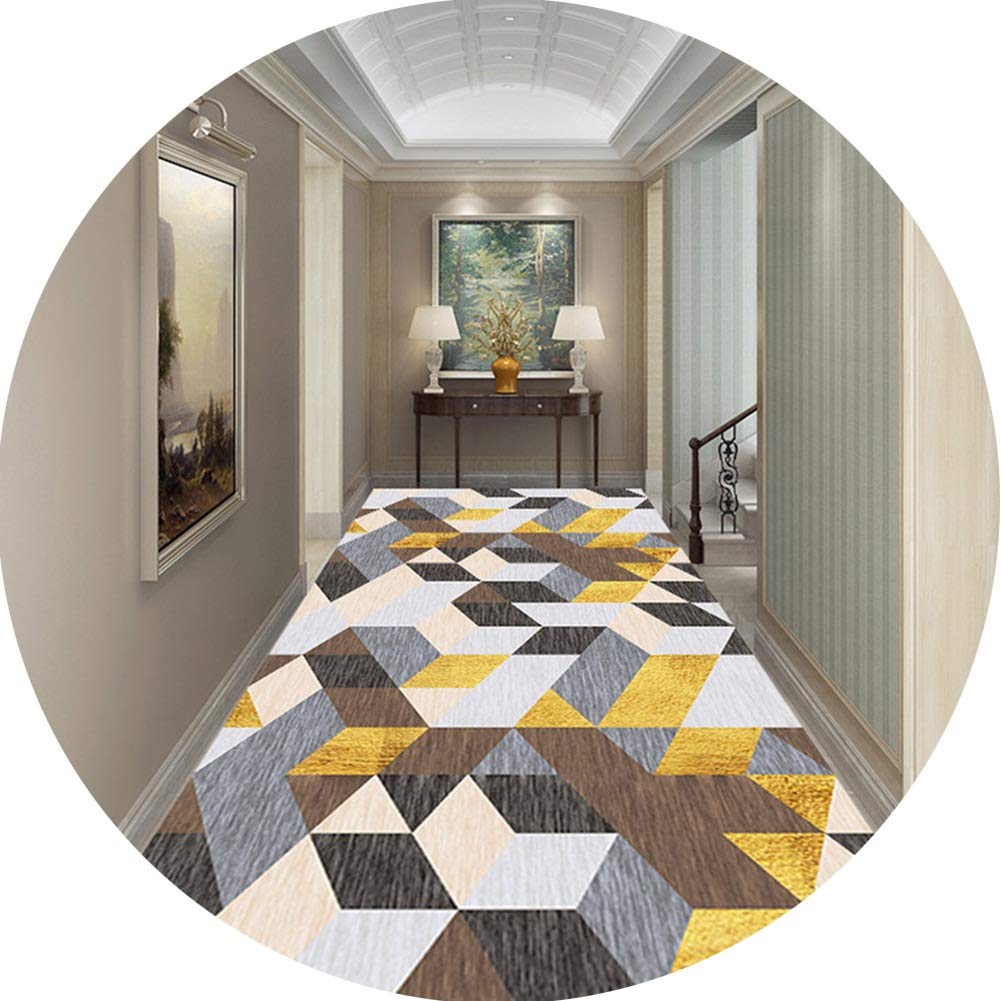 Tapis couloir géométrique B 1x6m de passage moderne et durable