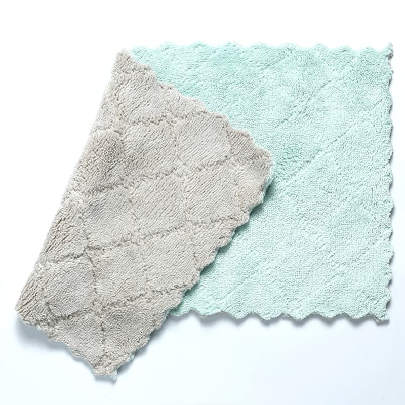 BYYLECL Double Sided Strong Absorbent Dish Towels Soft Dish Cloths For Washing Dishes, Reusable Dish Cloth For Kitchen 10 PCS